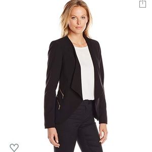 Calvin Klein Open Front Four Zipper Blazer